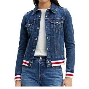 NWT Levi’s jean jacket red blue trim M $79